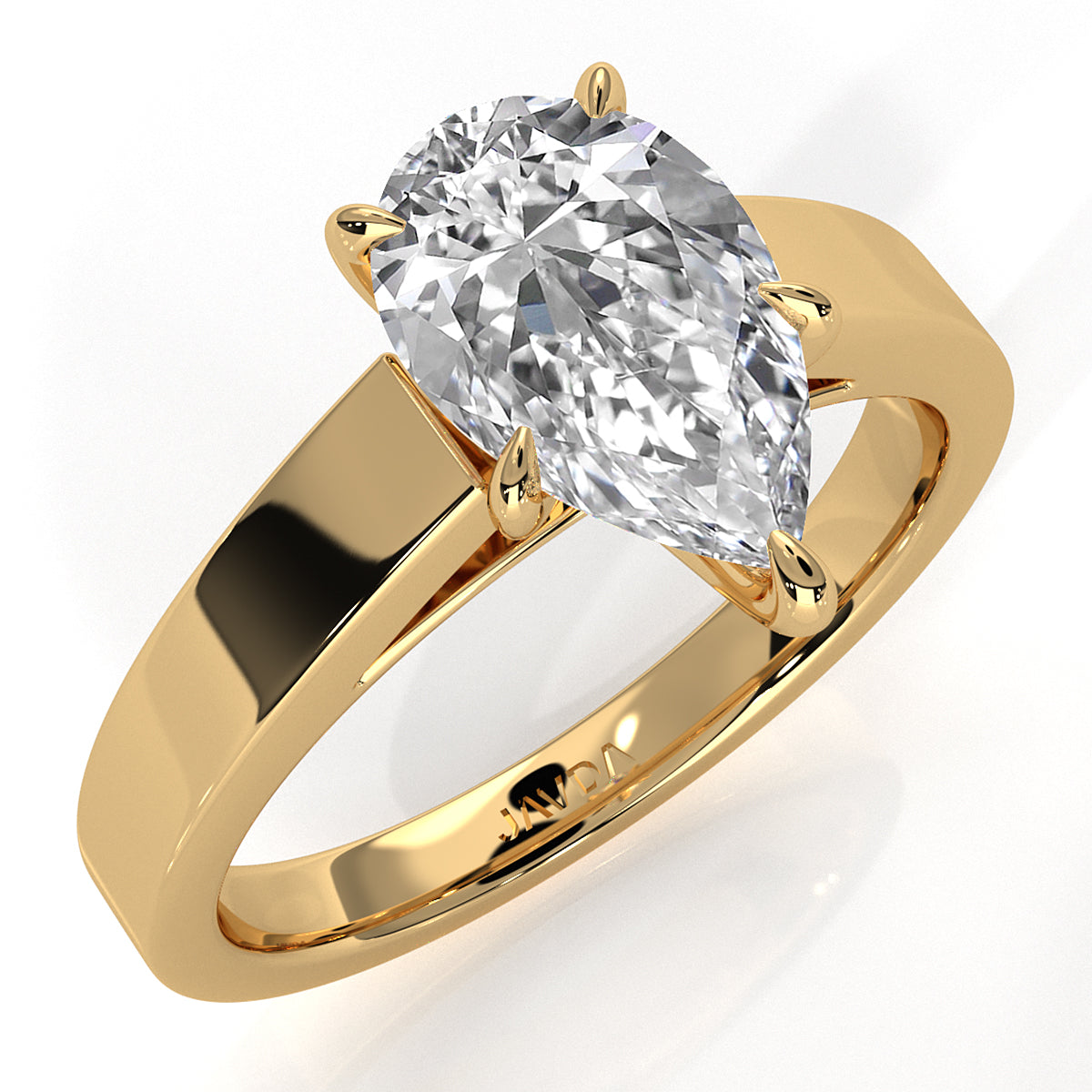 3.5mm Cathedral Style Flat Edge Solitaire Lab Grown Diamond IGI Certified Engagement Ring 4g Setting 1.00 Ctw.